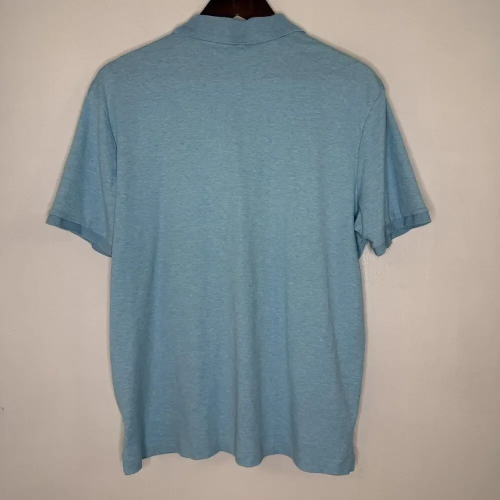 Polo Ralph Lauren Polo Shirt Mens Large Light Blue Flesh Pony Classic Fit Cotton